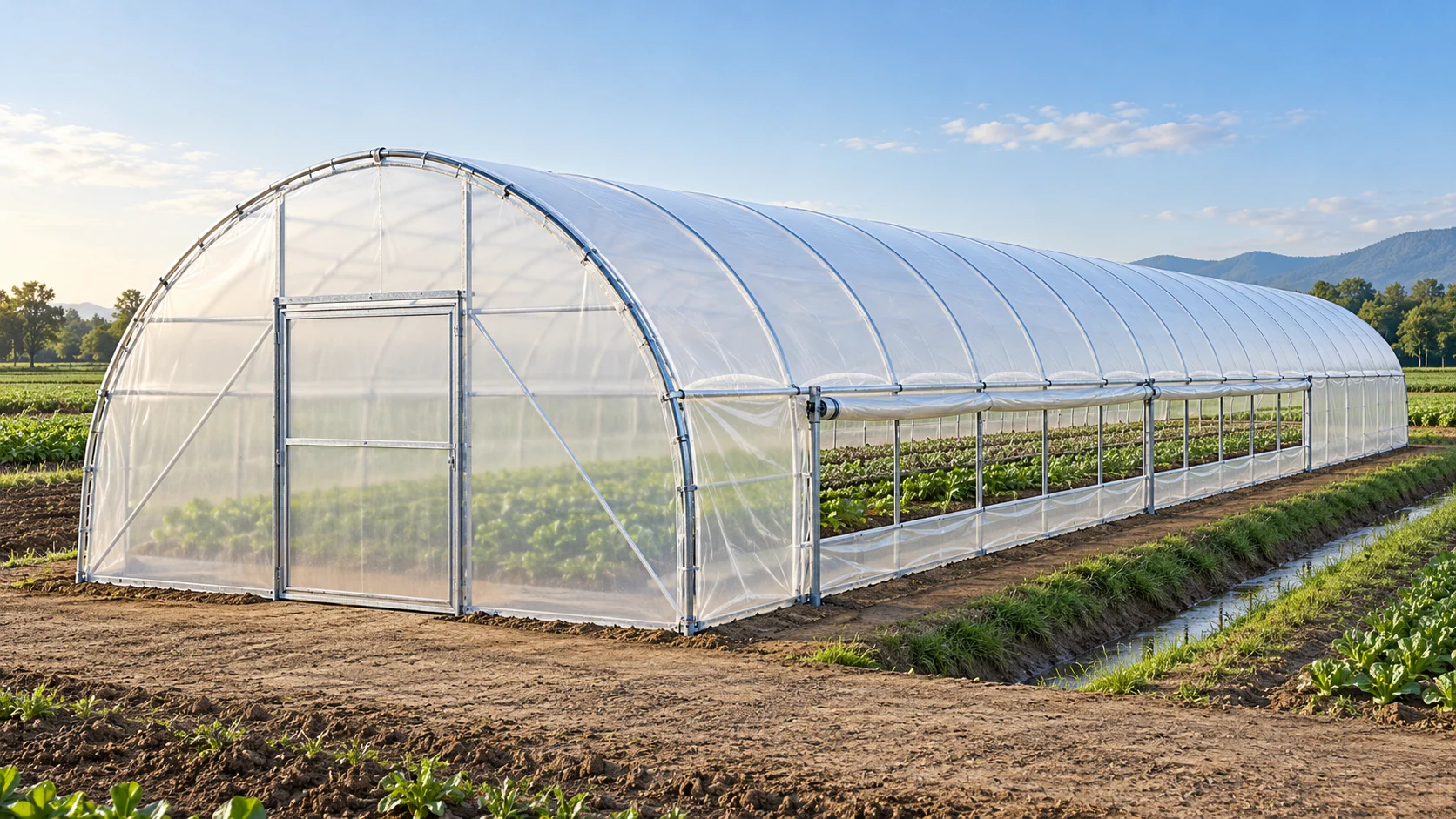 Independent single-span film tunnel with side ventilation — Product illustration